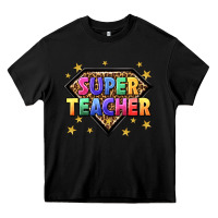 Black super teacher with leopard Heavy Core Tee - NancyCooperArtShop
