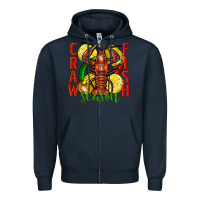 Navy crawfish season Zipper Hoodie - FaDigitalArtStudio