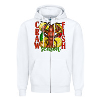 White crawfish season Zipper Hoodie - FaDigitalArtStudio