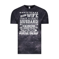 Cloud Black i am a lucky wife i have a crazy husband valentine gift Vintage Tee - longCreatives