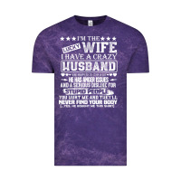 Cloud Purple i am a lucky wife i have a crazy husband valentine gift Vintage Tee - longCreatives
