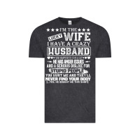 Vintage Black i am a lucky wife i have a crazy husband valentine gift Vintage Tee - longCreatives