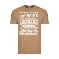 Vintage Coffee i am a lucky wife i have a crazy husband valentine gift Vintage Tee - longCreatives