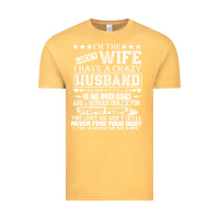 Vintage Mustard i am a lucky wife i have a crazy husband valentine gift Vintage Tee - longCreatives