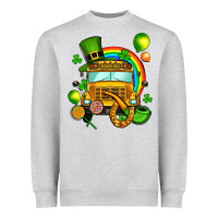 Heather Grey St. Patrick's school bus Heavyweight Sweatshirt - OliviaCreatesArt