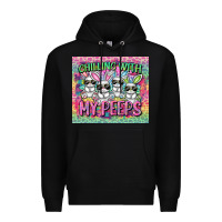 Black chilling with my peeps Premium Hoodie - FaDigitalArtStudio