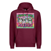 Burgundy chilling with my peeps Premium Hoodie - FaDigitalArtStudio