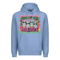 Colony Blue chilling with my peeps Premium Hoodie - FaDigitalArtStudio