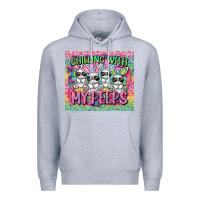 Heather Grey chilling with my peeps Premium Hoodie - FaDigitalArtStudio