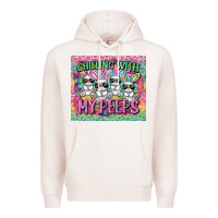 Pale Pink chilling with my peeps Premium Hoodie - FaDigitalArtStudio