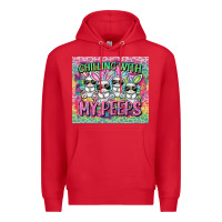 Red chilling with my peeps Premium Hoodie - FaDigitalArtStudio