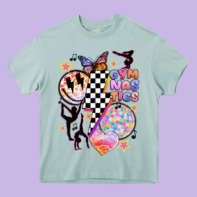 Retro Gymnastics Heavy Core Tee Designed By Jahusdesignshop