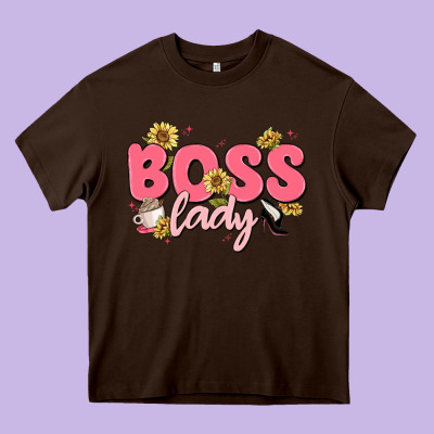 Boss Lady Heavy Core Tee Designed By Maliassmallbusiness