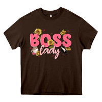 Chocolate Brown boss lady Heavy Core Tee - MaliasSmallBusiness