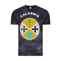 Cloud Black Calabria Coat of arms  Flag souvenir Italy Vintage Tee - longCreatives