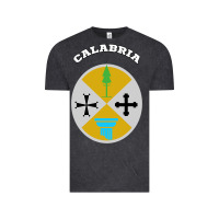 Vintage Black Calabria Coat of arms  Flag souvenir Italy Vintage Tee - longCreatives
