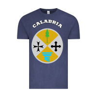 Vintage Denim Calabria Coat of arms  Flag souvenir Italy Vintage Tee - longCreatives