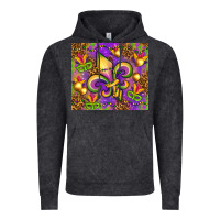 Vintage Black Mardi Gras fleur de lis Vintage Hoodie - NancyCooperArtShop