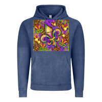 Vintage Denim Mardi Gras fleur de lis Vintage Hoodie - NancyCooperArtShop