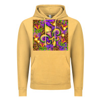 Vintage Mustard Mardi Gras fleur de lis Vintage Hoodie - NancyCooperArtShop