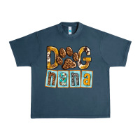 Midnight Navy Dog Nana with Paw Urban Heavy Tee - texasbilliewilder