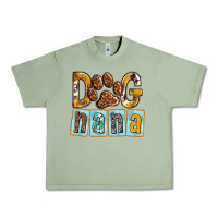 Oil Green Dog Nana with Paw Urban Heavy Tee - texasbilliewilder