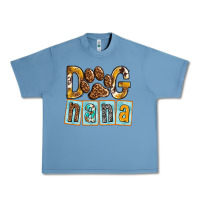 Pebble Blue Dog Nana with Paw Urban Heavy Tee - texasbilliewilder