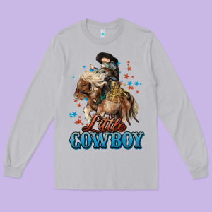 Little Cowboy Midilli Horse Kid Boy Long Sleeve Tee Designed By Howdyjamesfarm