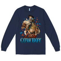 Navy Little Cowboy Midilli Horse kid boy Long Sleeve Tee - HowdyJamesFarm