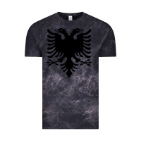 Cloud Black Albanian Flag Eagle Double Red Albania Shqipe Kosovo Vintage Tee - longCreatives