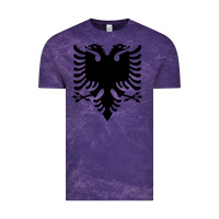 Cloud Purple Albanian Flag Eagle Double Red Albania Shqipe Kosovo Vintage Tee - longCreatives