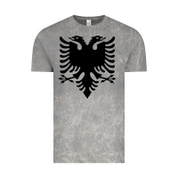 Cloud Rock Albanian Flag Eagle Double Red Albania Shqipe Kosovo Vintage Tee - longCreatives