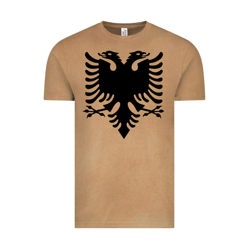 Albanian Flag Eagle Double Red Albania Shqipe Kosovo Vintage Tee by longCreatives | Teevron