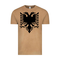 Vintage Camel Albanian Flag Eagle Double Red Albania Shqipe Kosovo Vintage Tee - longCreatives