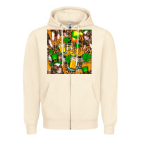 Sandshell St. Patrick's Day Pig With Beer And Shamrock Seamless Zipper Hoodie - FaDigitalArtStudio