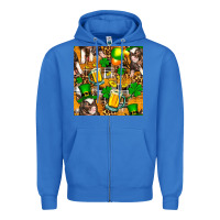 True Royal St. Patrick's Day Pig With Beer And Shamrock Seamless Zipper Hoodie - FaDigitalArtStudio