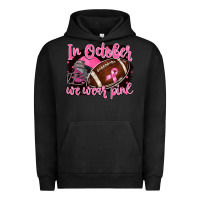 Pigment Black in october we wear pink with football Urban Hoodie - BarkalooDesign