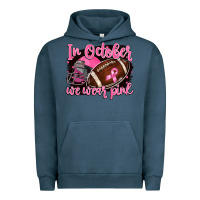 Pigment Midnight Navy in october we wear pink with football Urban Hoodie - BarkalooDesign