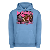 Pigment Pebble Blue in october we wear pink with football Urban Hoodie - BarkalooDesign