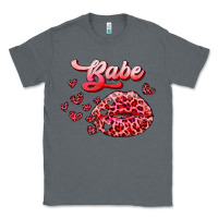 Charcoal Heather babe with kiss Classic Tee - RanaPortraitStore