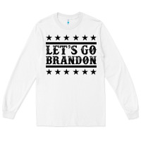 White let's go brandon black Long Sleeve Tee - Jasminsmagicworld