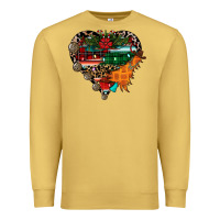 Antique Gold festive western christmas heart Premium Sweatshirt - CowhideDigitalArt