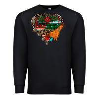 Black festive western christmas heart Premium Sweatshirt - CowhideDigitalArt