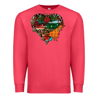 Cardinal festive western christmas heart Premium Sweatshirt - CowhideDigitalArt