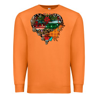 Carrot festive western christmas heart Premium Sweatshirt - CowhideDigitalArt