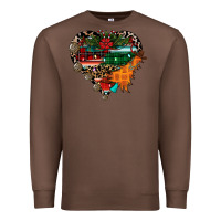 Chestnut festive western christmas heart Premium Sweatshirt - CowhideDigitalArt