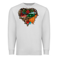Dove Grey festive western christmas heart Premium Sweatshirt - CowhideDigitalArt