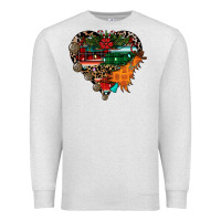 Oatmeal Heather festive western christmas heart Premium Sweatshirt - CowhideDigitalArt