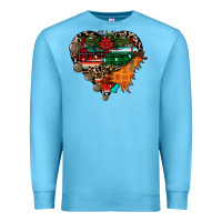 Ocean Blue festive western christmas heart Premium Sweatshirt - CowhideDigitalArt