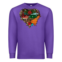 Purple festive western christmas heart Premium Sweatshirt - CowhideDigitalArt